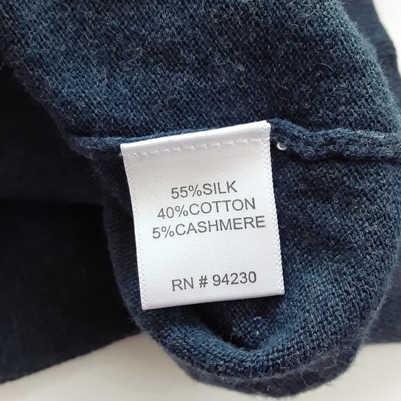 Paul Fredrick Mens L Quarter Zip Pullover Sweater Silk Cashmere Blend Luxury - Picture 5 of 9